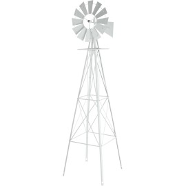 unbranded 8FT Ornamental Windmill, Heavy Duty Durable Metal Weather Vane Weather Resistant