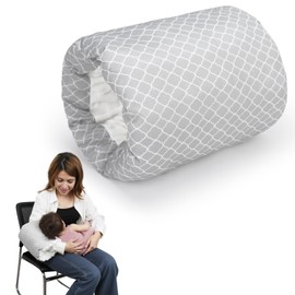 Blublu Park Small Nursing Pillow & Mini Nursing Pillow for Babies, Arm Feeding Pillow with Interchangeable Cover, Nursing Muff for Bottles & Breastfeeding, Ergonomic Nursing Pillow for Newborns (White