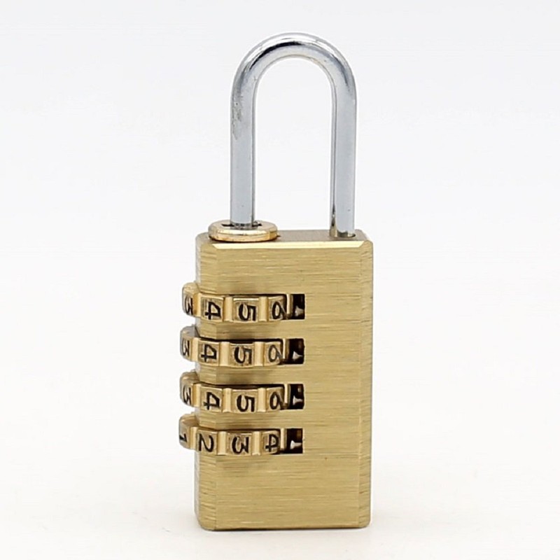 MIONI 2 PCS Solid Brass Combination Lock 4 Copper Digit