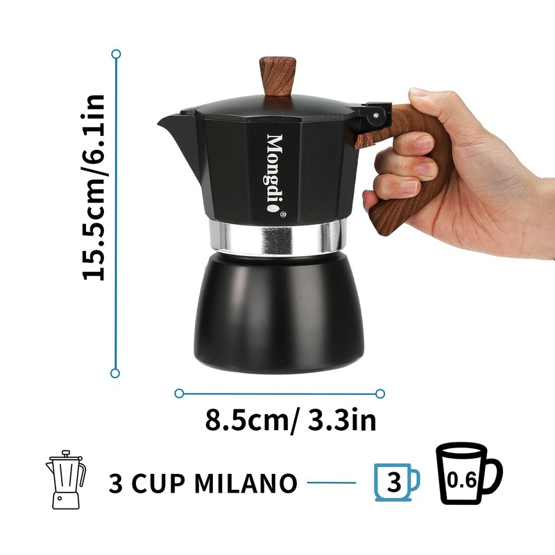 Mongdio Stovetop Espresso Maker Moka Pot, Cuban Coffee Maker Stove