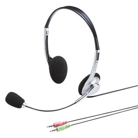 Sanwa Supply Outlet Multimedia PC Headset (Silver / Standard Type) MM-HS515SVN Outlet Product with scratches or dirt on the box