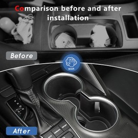 Auovo 3D Cup Holder Insert Coasters Compatible with Toyota Camry Accessories 2018-2023 2024 Silicone Cup Mat Pad Liners Replacement Interior Decoration (Gray Trim, 2-pc Set)