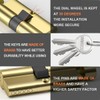Bwintech 95mm(45/50T) Brass Euro Cylinder Lock,Door Barrel Lock,Thumbturn Knob with