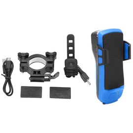 Bike Headlight Multifunction USB Charging Convenient Portable Bicycle Warning Light with Phone HolderBlue