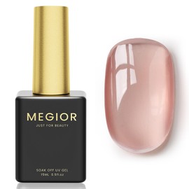 MEGIOR Gel Nail Polish 15ML Fumes Purple Jelly Gel Polish 1PC Translucent Nail Polish Gel Soak Off U V Gel Polish Neutral Gel Polish for Nail Art Manicure DIY at Home 0.5 Fl Oz