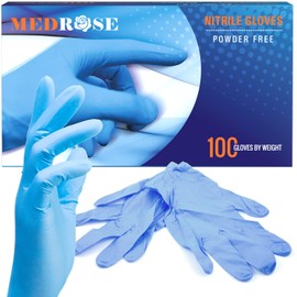DiRose Guantes Desechables de nitrilo MedRose - Guantes sin Polvo ni látex para exámenes médicos, Limpieza y Uso General - Pequeños (100 Unidades)
