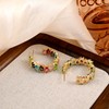 Colorful Crystal Cubic Zirconia Earrings for Women Rainbow Chunky Half