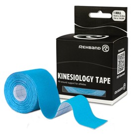 Rehband Kinesiology Tape for self-Application, Physio Sports Tape to Support Joints & Muscles, Waterproof, Skin-Friendly, Elastic, Colour:Light Blue, Size:1 roll