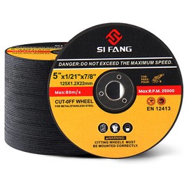 SI FANG 25PCS Metal Cutting Discs 125mm Durable Angle Grinder Discs Ultra Thin 1.2mm Cut Off Wheel for Fast & Precise Cutting of Stainless Steel, Iron, Aluminum, Ferrous Metals