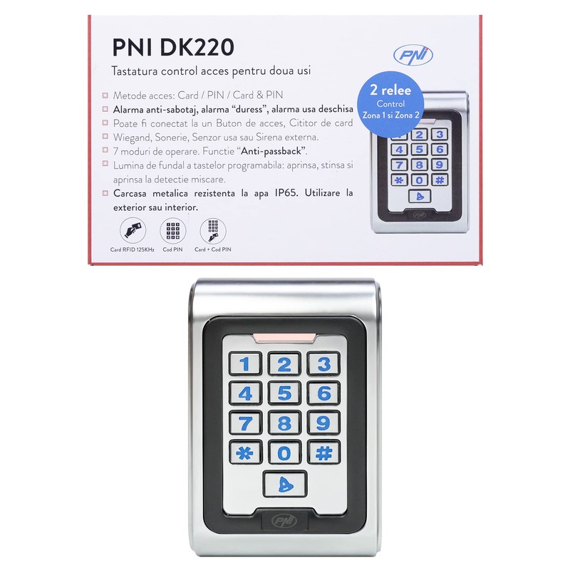 PNI DK220 Access Control Keypad Standalone Exterior and Interior IP65
