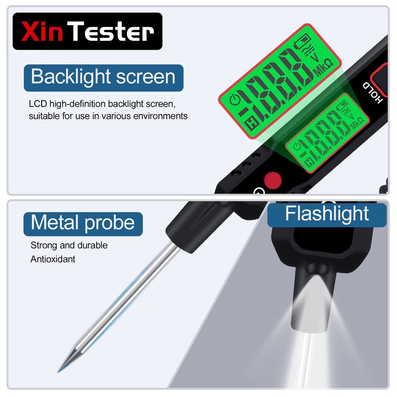 Xin Tester Automotriz Luz de Prueba, 0.8-100V DC Probador de