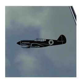 P-40 Warhawk with Noseart Pilot Side Vinyl Sticker Decal by KLO Graphics WWII Warbird Army Air Force Veteran
