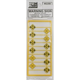 Tichy Train Group HO #8298 Warnign Signs (Bridge Clearance & Narrow) (12 pcs)