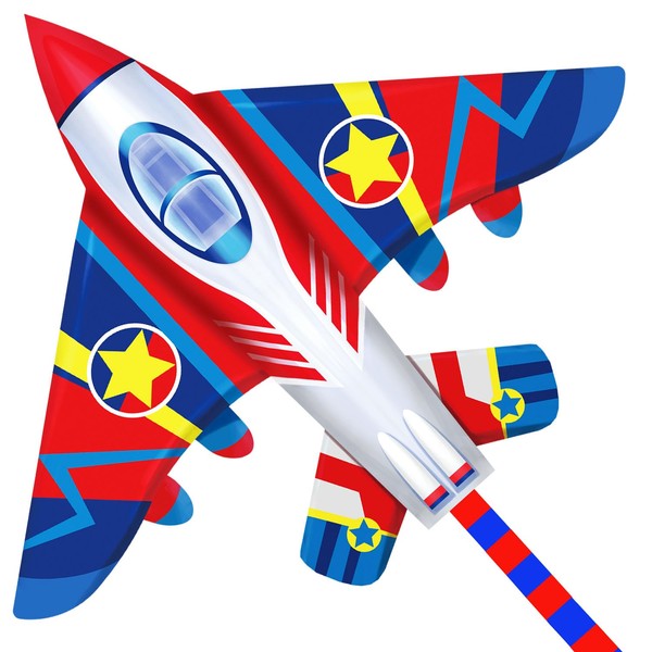 HONBO 58" Fighter Plane Kites for Kids Easy to Fly,
