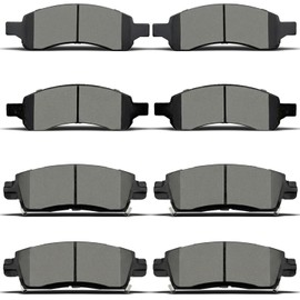 ALADICHE Juego de pastillas de freno de cerámica delanteras traseras compatibles con Buick Enclave 2008-2017, Chevy Traverse, 2009-2017 GMC Acadia, 2007-2016 Saturn Outlook 2007-2010