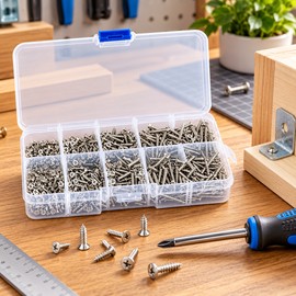 M2 Self-Tapping Wood Screw Assortment Kit for DIY Repairs – 800-Piece Set with 8 Sizes for Home Projects