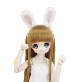 Petite Marie 1/3 DD MDD Compatible (DDH-01-10 Compatible) Faux Fur Fluffy Rabbit Ears Headband White 9-10 Inches 23.6 inches (60 cm) Doll 15.7 inches (40 cm) Doll Clothes [Petite Marie] [No.0101]