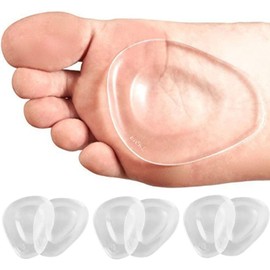 6PCS of Ball of Foot Cushion - Soft Gel Insole Metatarsal Pad with Water Drop Shape Design - Forefoot Callus Metatarsalgia Pain Prevention Shoe Insert - Foot Care by Pedimend