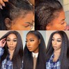 Romface 24 Inch Kinky Straight Lace Front Wigs Human Hair