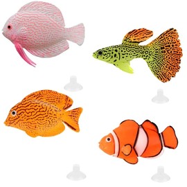 Numama 4 Pcs Artificial Fish Tank Fish Tank Decoration Colorful Landscape Ornaments Floating Fish Tank Decoration