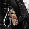 SEANATIVE Hippy Floral Lipstick Keychain Holder for Women Elegant Chapstick