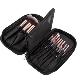 Discoball Makeup Brush Bag Travel Cosmetic Organizer Makeup Artist Case Make Up Bag Cosmetics Brushes Pouch Makeup Brush Holder Storage Handbag for Girl Women(Brushes not Included)