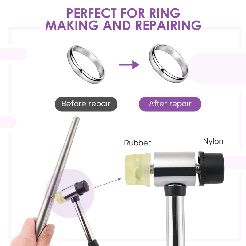AMGSH Ring Mandrel Sizer Tool with Metal Mandrel Finger Sizing