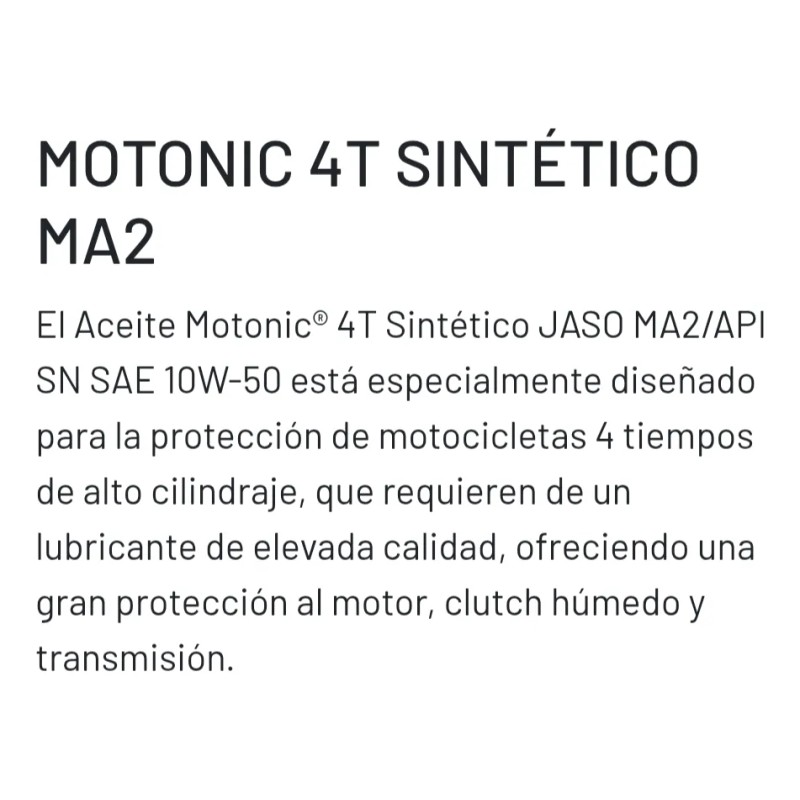 Aceite Para Moto Sintético 10w50