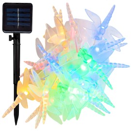 Hometown Evolution, Inc. Solar Powered LED Lights (100 LED, Solar Dragonfly - 25 Foot - Multi Colored)