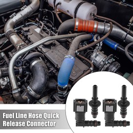 X AUTOHAUX 6.3mm to 8mm 90 Degree Car Fuel Hose Quick Release Connector 2 Set