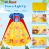 Meland Princess Dress Up Clothes for Girls, Light Up Snow