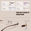 Rimless Bifocal Reading Glasses for Women Frameless Blue Light Blocking