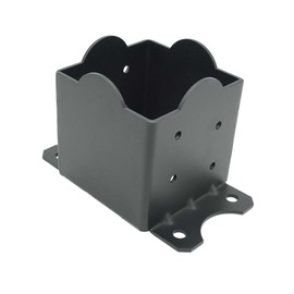 8x8 Post Base (Actual Size 7.5x7.5 in.) 2 Pack, Extra Thick 8 Ga. Steel (4mm), Heavy Duty Black Powder-Coated Metal Brackets for Railing Pergola Post to Deck Connection, Pergola, Fence Mounting Kit