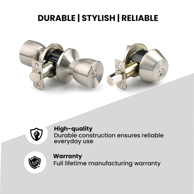 BRINKS - Bell Style Keyed Entry Door Knob and Single