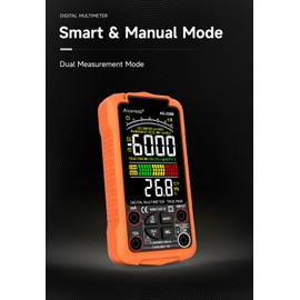 Aicevoos AS-228B Smart Digital Multimeter, Auto-Ranging Volt Meter, TRMS 6000 Counts Voltage Tester Measures Voltage, Capacitance, Frequency, NCV, Ohm, Continuity, Diode, Live Wire for DIY