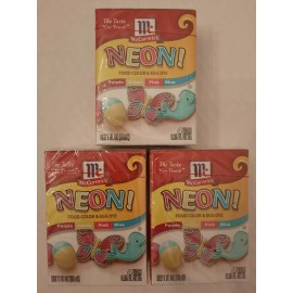 McCormick (3) McCormick Assorted Food Color And Egg Dye 4 Colors In Box *New Unopened*READ