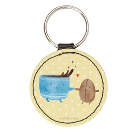 Mr. & Mrs. Panda Round Keyring Coffee Bean, yellow