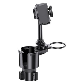 Car Cup Holder Tray - XINDELL 3-in-1 Car Cup Holder Tray with Phone Holder – Detachable Food Tray, Solid Base Expander for 3.9-inch Diameter Cup – Road Trip Essentials & Car Accessories (New)