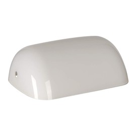 FIRVRE White Banker Glass Lampshade,Desk Lamp Replacement Cover("8.85 IN " L "5.11 IN" W "2.95 IN" H)