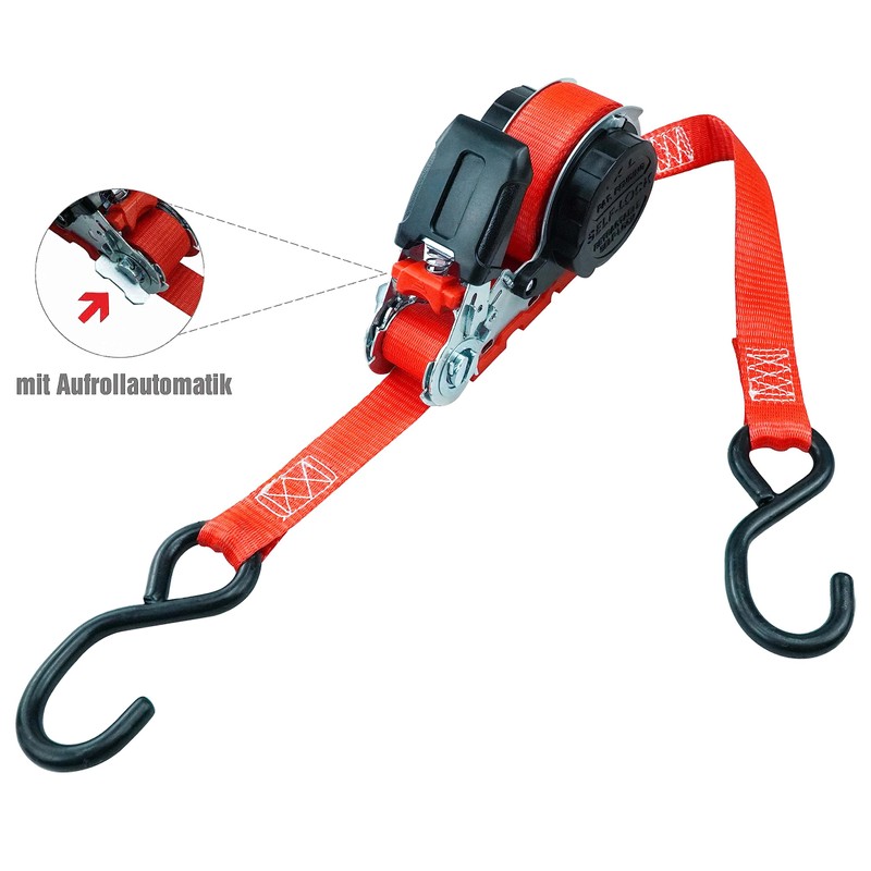 PETEX Automatic Ratchet Tie Down Strap Self-Reeling 1 Piece 5