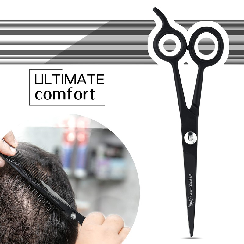 Focus World Uk FOCUSWORLD Professional Hairdressing Scissors 6.5" Black