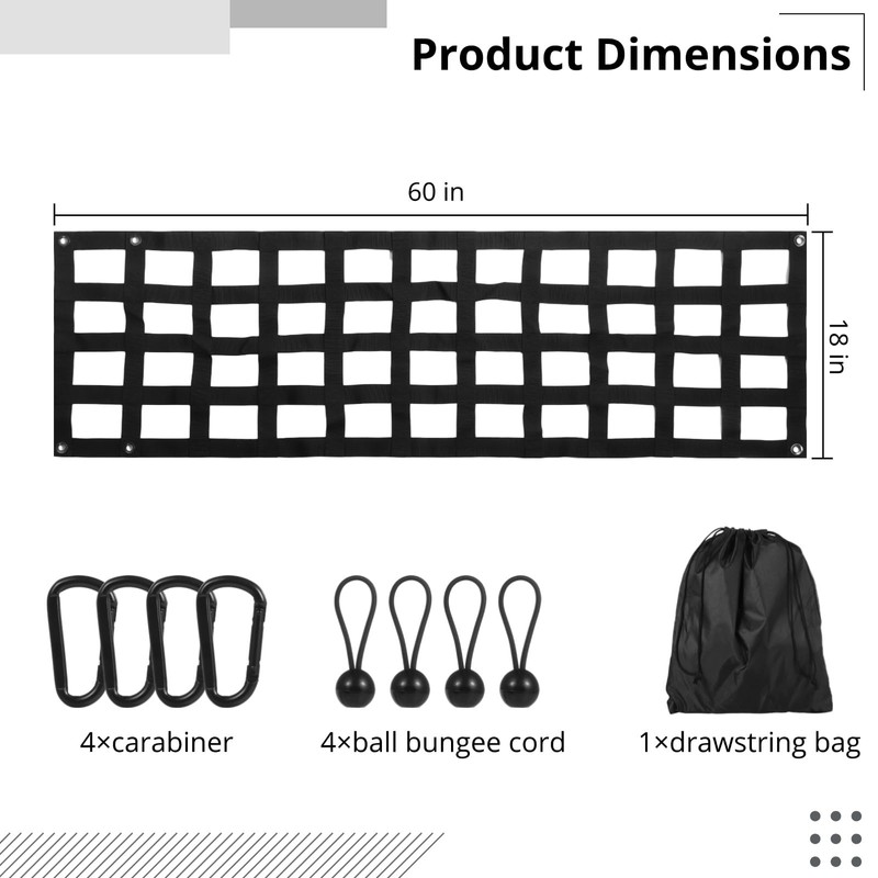 Tailgate Net for Full Size Truck, Heavy Duty Cargo Net