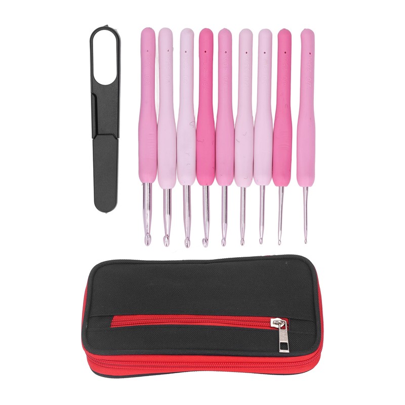 9Pcs Crochet Hooks Anti Slip Ergonomic Design Lightweight Portable Crochet