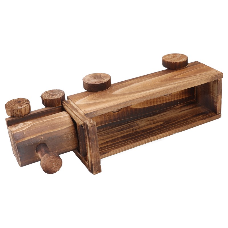 Wooden Flower Pot Cartoon Train Shape Good Ventilation Succulent Flower