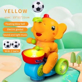New Interactive Elephant Toy for Babies, Toddlers & Kids with LED Lights & Realistic Sound Effects, Soft Drum Feature:_Orange
