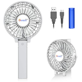 VersionTECH. Mini Portable Fan, USB Battery Operated Desk Fan, Small Personal Handheld Table Fan with USB Rechargeable Cooling Folding Electric Fan for Travel Office Room Household White