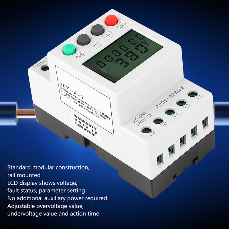 JFY-5-1 Over Under Voltage Phase Failure LCD Display Protector 3