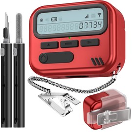 (with Safety Lock) Pager Cases Compatible with AirPods Pro 2nd Generation Case Cover with Cleaner Kit,Hard TPU Full Protection for AirPods Pro 2 Charging Case(USB-C)(2023/2022/2019) for Men-Red