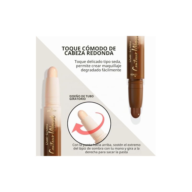 Barra de Contorno e Iluminador 2 en 1, Contouring Facial