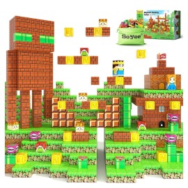 Soyee 108Pcs Magnetic Blocks Building Blocks Games STEM Toys Kids Gift Magnet World